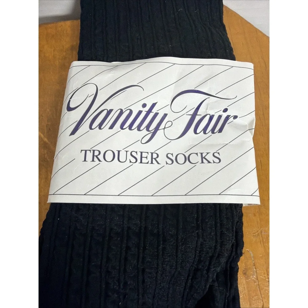 Vintage Vanity Fair‎ Black Trouser Socks USA Fits 8.5–11